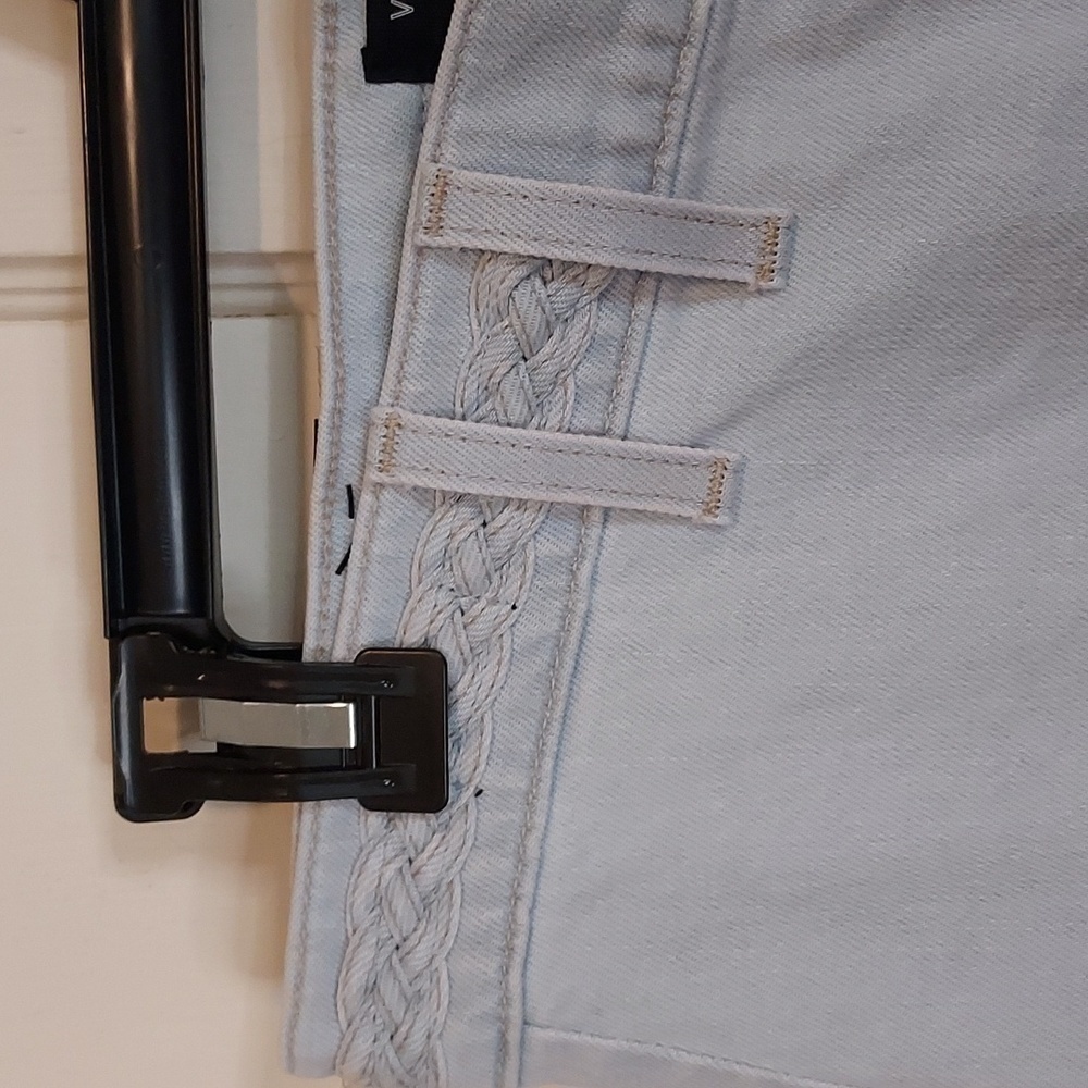 Veronica Beard Grant Wide Leg Jean Braided Waist Aspen - Picture 10 of 12